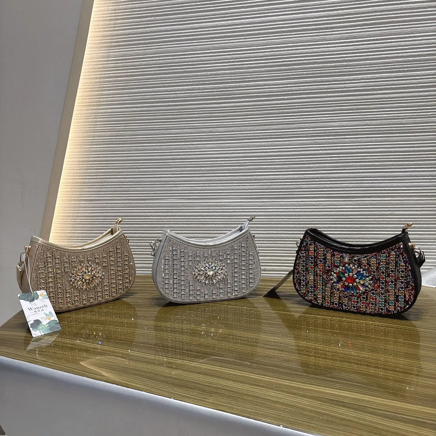 Dinner Women's Bag Luxury Brand Diamond-encrusted Glittering Dinner Party Women's Handbag Fashion Diamond-encrusted Shoulder Bag