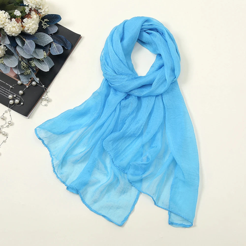 Oversized Chiffon Sun Protection Beach Wrap Scarf for Women