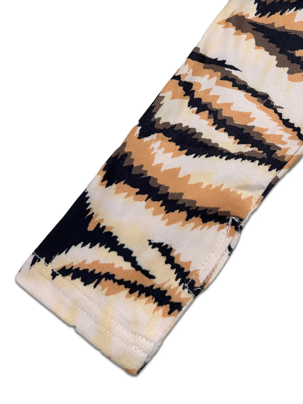 Tiger Print Patchwork Long Sleeve Bodycon Jumpsuit for Women
