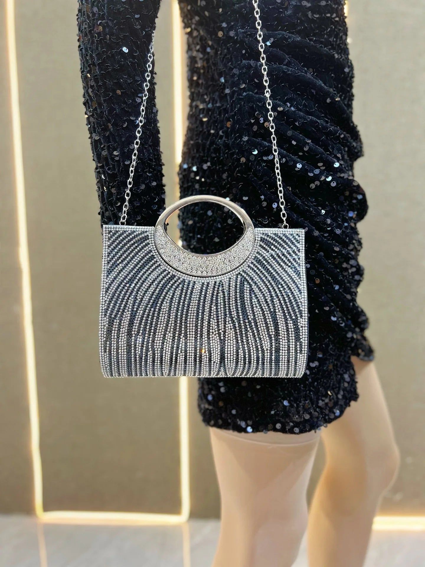 New Dinner Women's Bag Fashionable Diamond-encrusted Mini Women's Shoulder Bag Luxury Brand Shiny Banquet Party Bag for Women