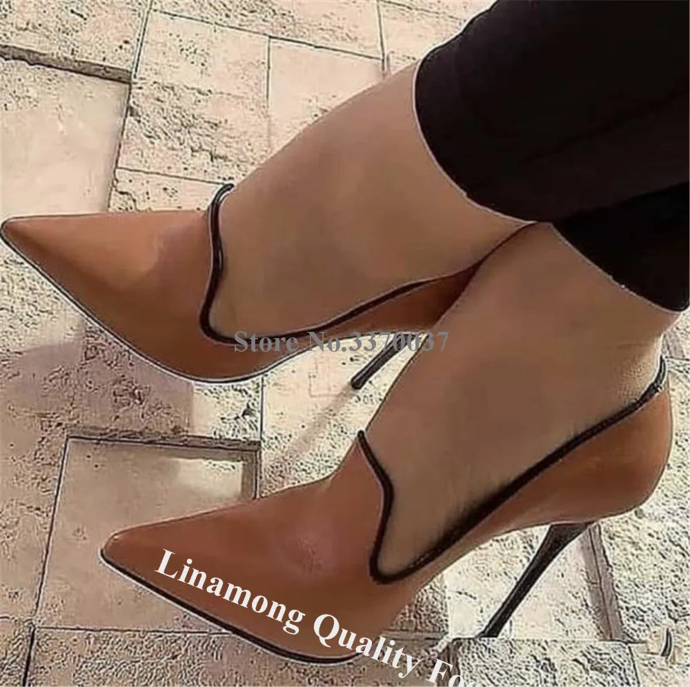 Brown Suede Pointed Toe Stilettos