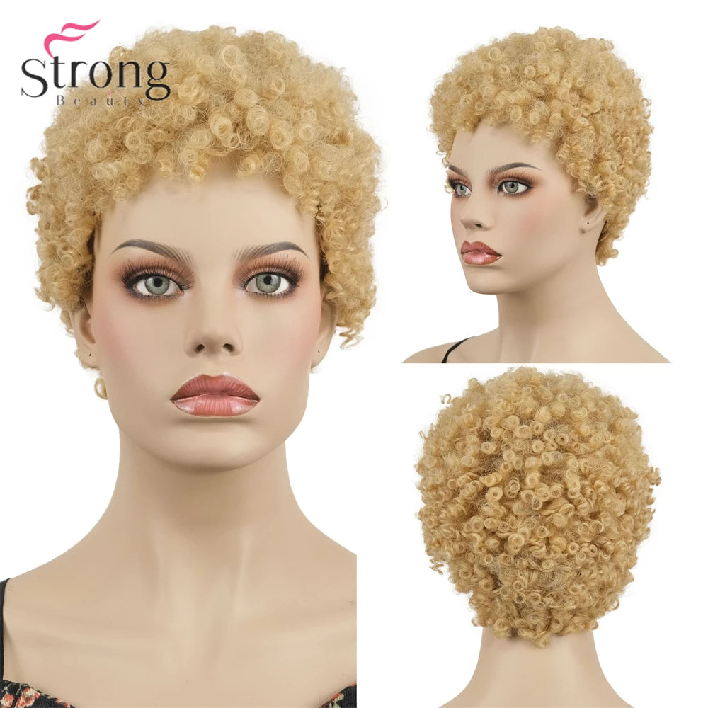 Capless Red Short Pixie Cut Natural Synthetic Wig For Women