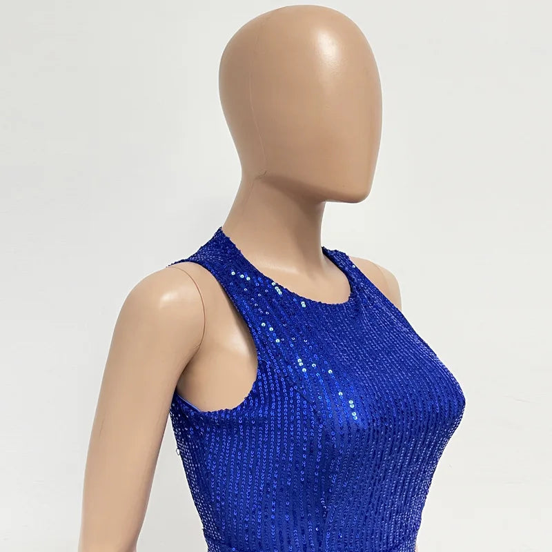 Elegant Shimmering Sequin Club Party Jumpsuit for Women
