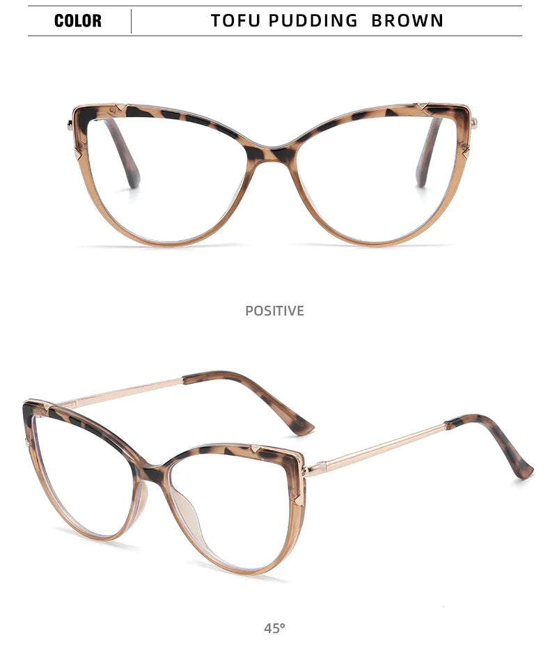 Cat Eye Fashion Blue Light Reading Glasses for Women