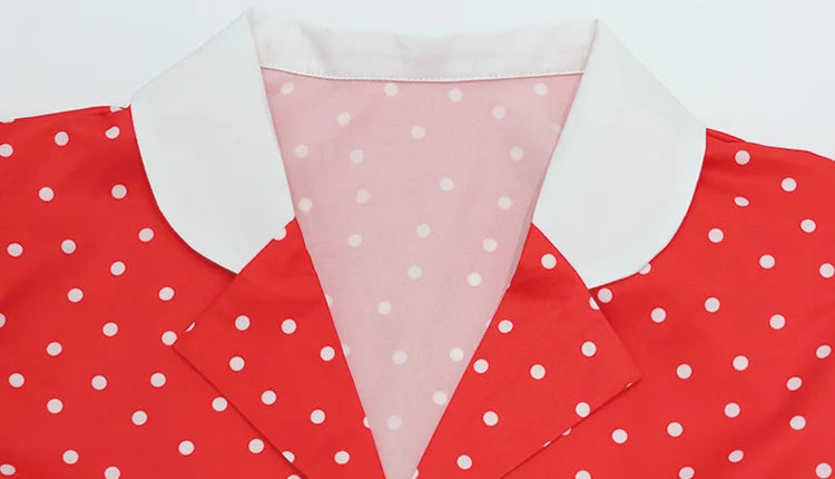 Elegant Polka Dot V Neck Puff Sleeve Mini Dress for Women