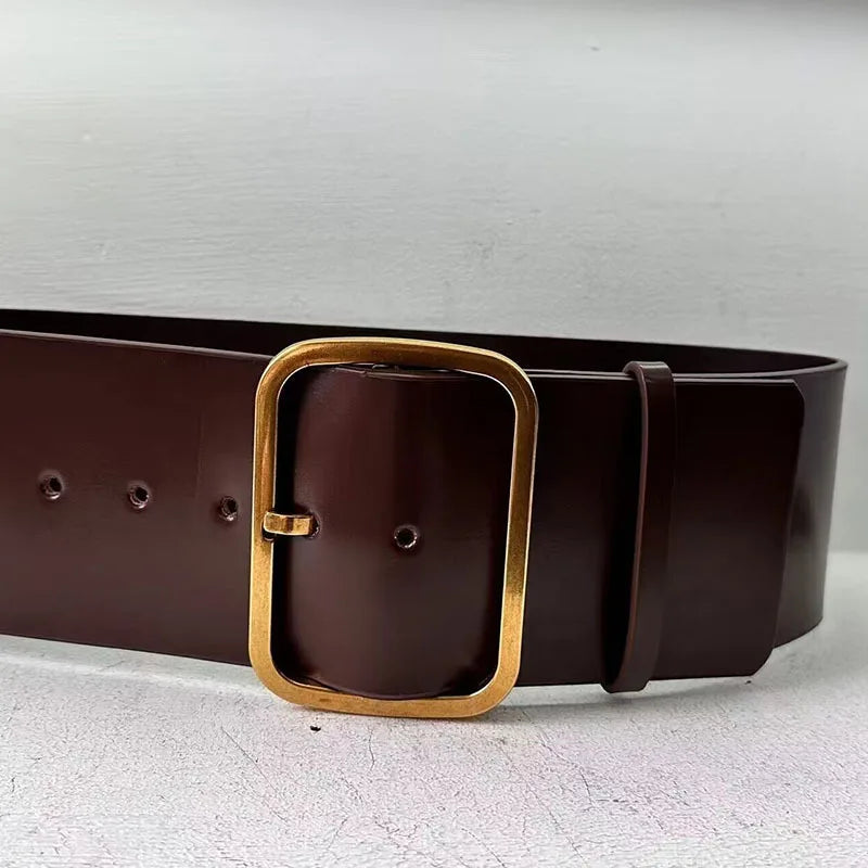 Wide Leather Corset Waist Belt Dress Accessory for Women