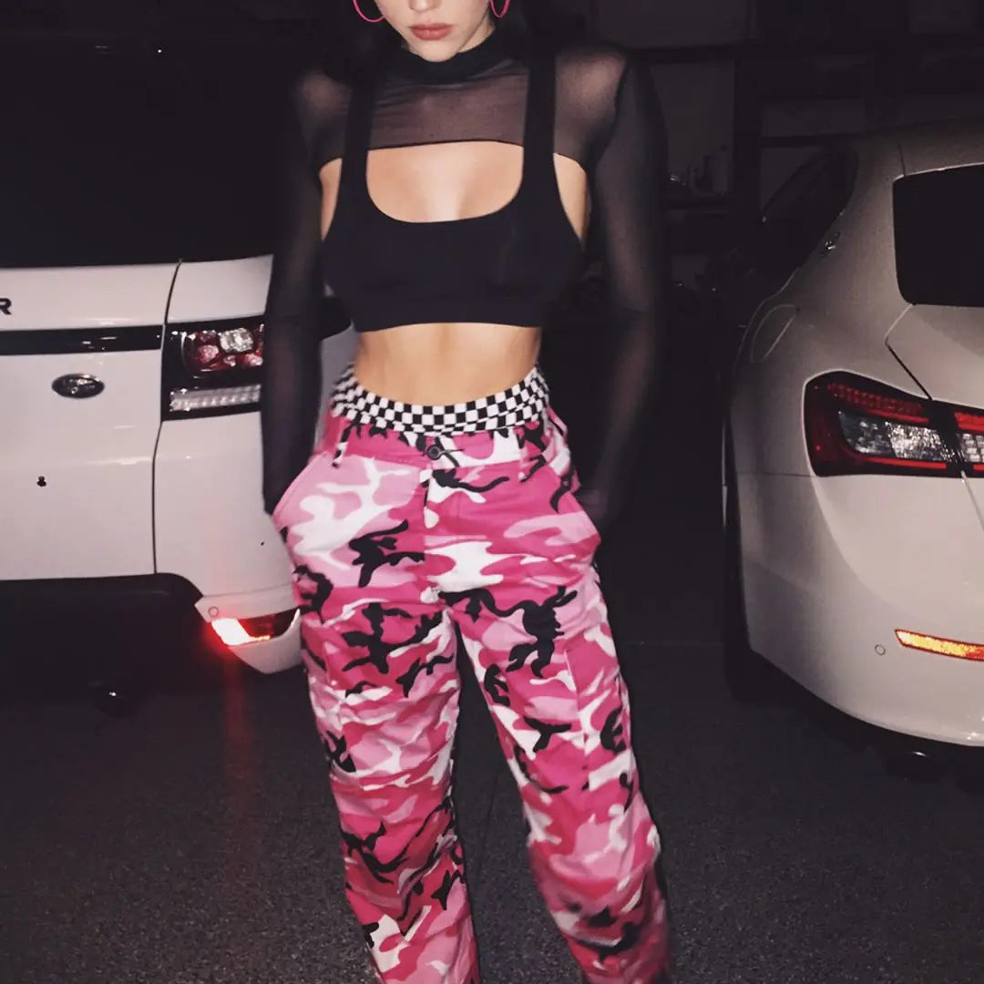 Sexy Women Crop Top Mesh Sleeve T-Shirt Sexy Tops Hollow Out Transparent Tops Ladies T Shirt Black Top Casual T-shirt Tee Shirts