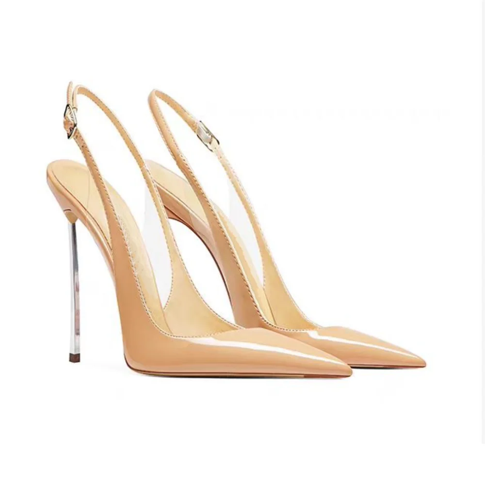 Elegant Pointed Toe Narrow Band Buckle Pumps for Women