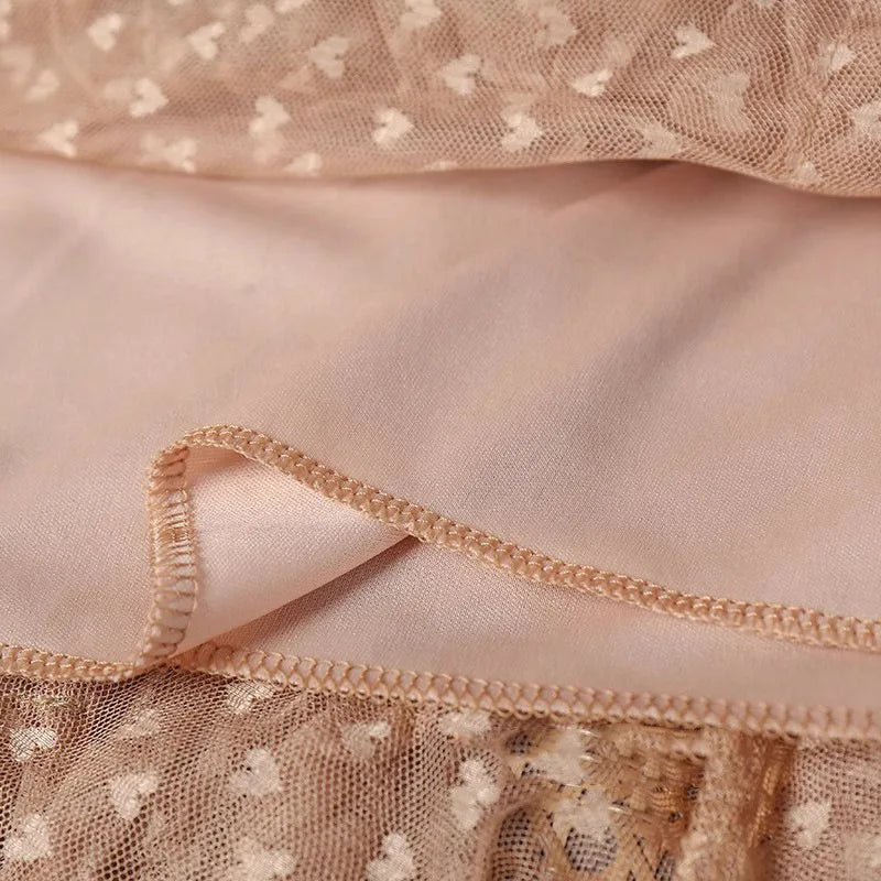 Romantic Vintage Jacquard Tulle Puff Skirt for Women