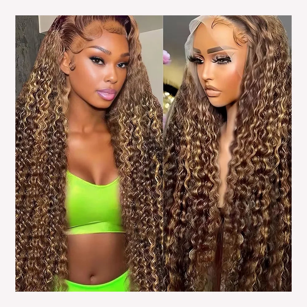 Highlight Human Deep Wave Lace Front Remy Wig For Women