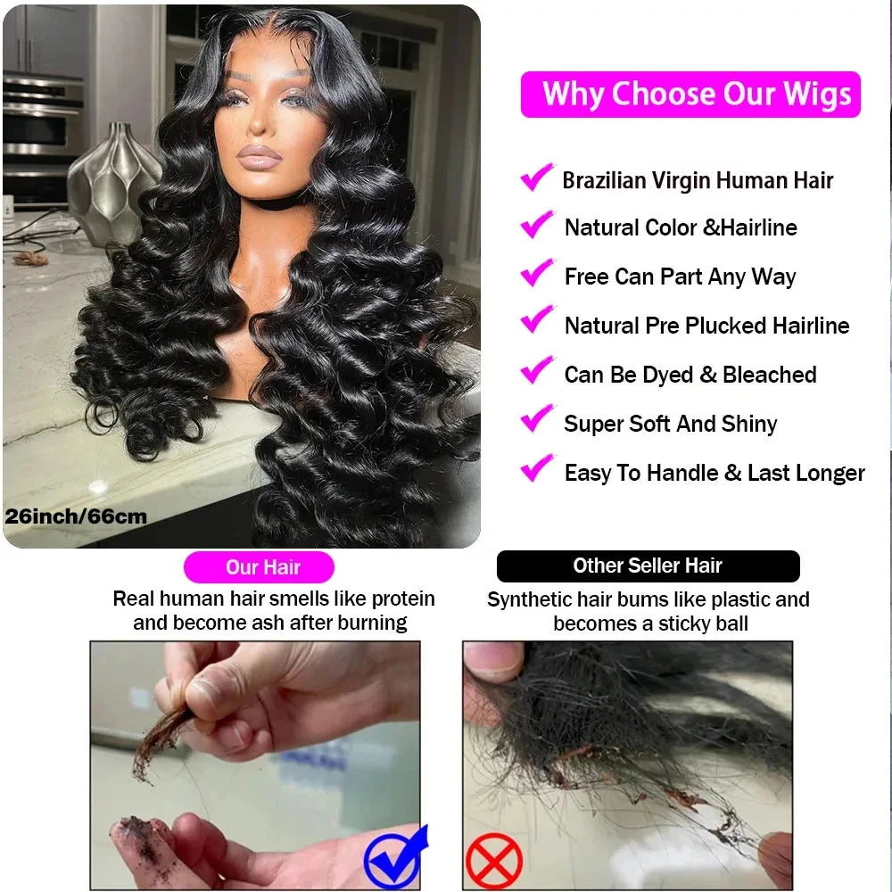 Long Loose Wave Lace Front Human Hair Wig for Women