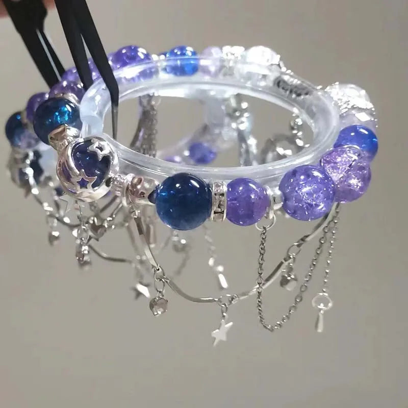 Purple Zircon Star And Planet Bracelet