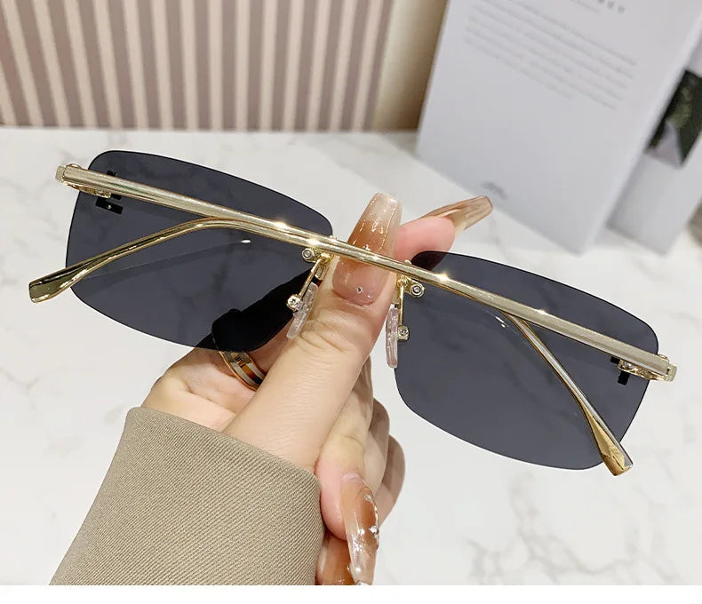 Rimless Square Fashion Sunglasses