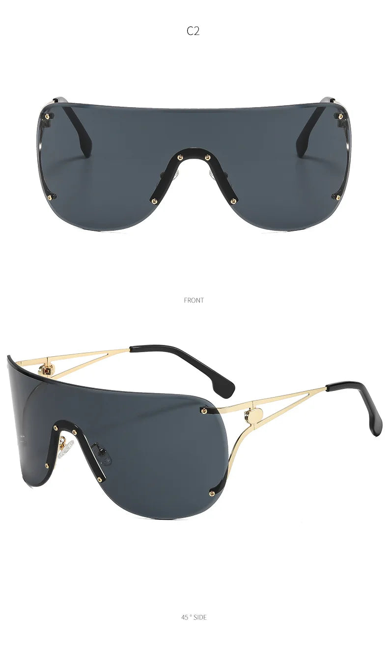 Oversized Shield Fashion Sunglasses