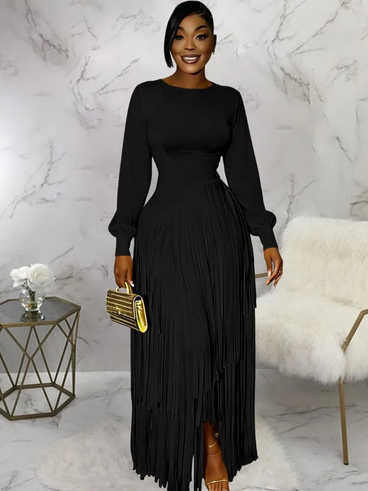 Elegant Long Sleeve African Dashiki Maxi Dress for Women