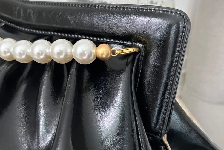 Elegant Beaded Pearl Chain Evening Clutch for Women