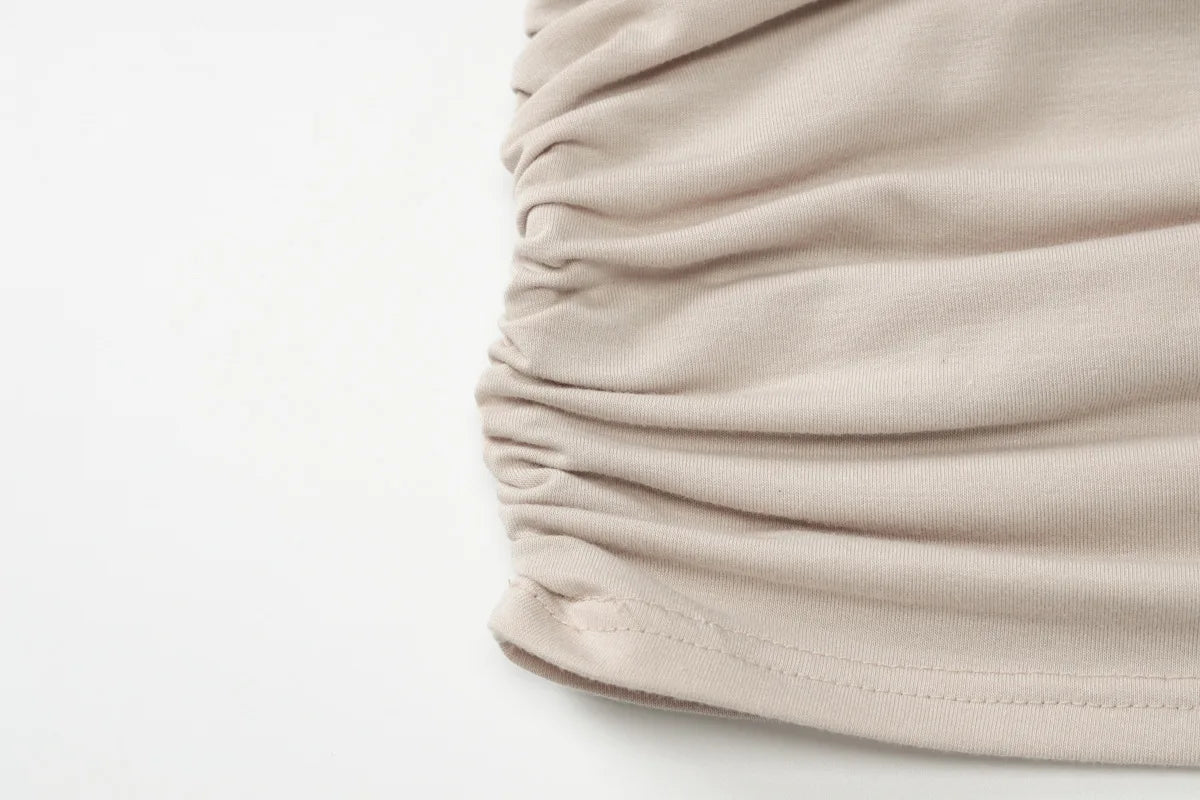 Elegant Ruched Off Shoulder Knit Mini Dress For Women
