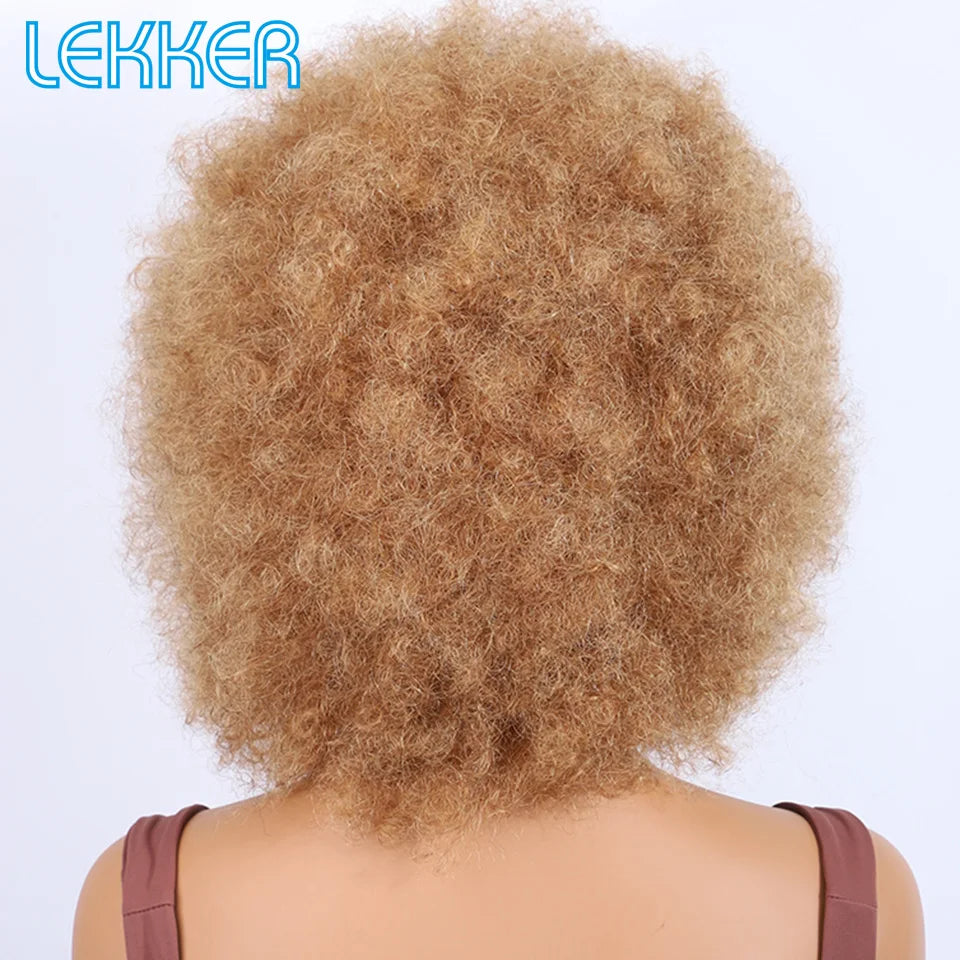 Natural Short Curly Remy Human Hair Bob Wig for Women