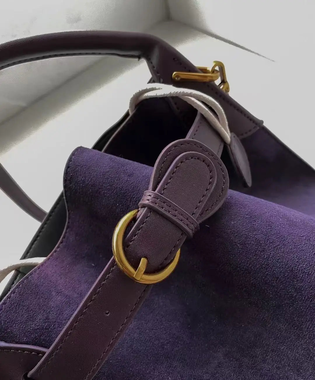 Advanced purple velvet bucket bag for women's new commuting trend single shoulder crossbody bag