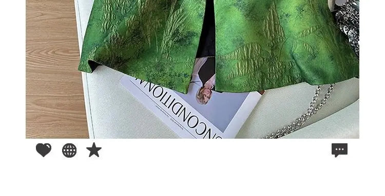 Green Chinese Style Embroidered Vest With Buckle for Women