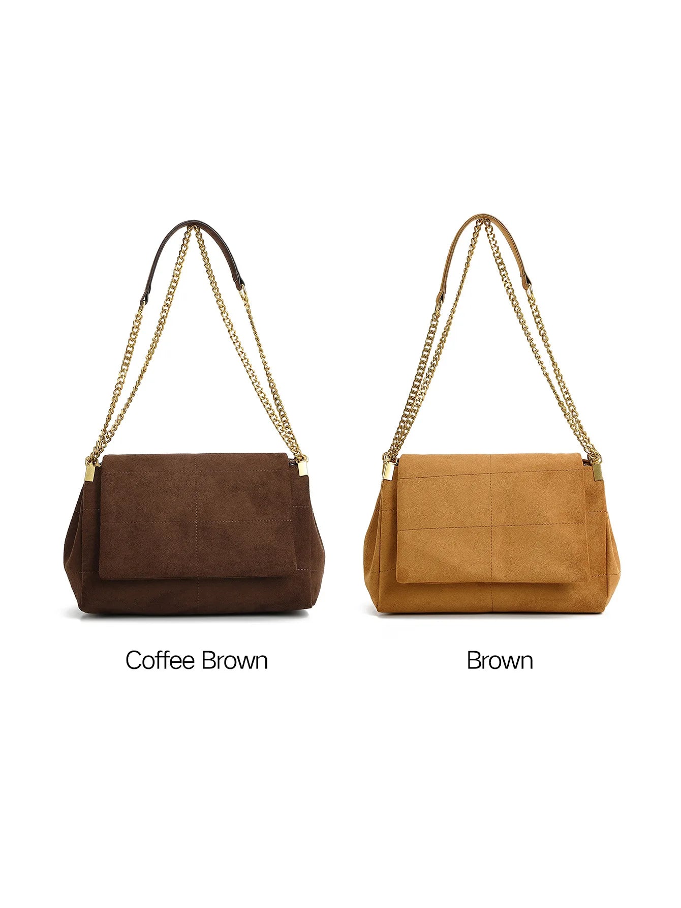 New Women Autumn Winter Suede Shoulder Bag Vintage Tote Bag with Chains Fashion Designer Luxury Handbags Retro Crossbody Bags