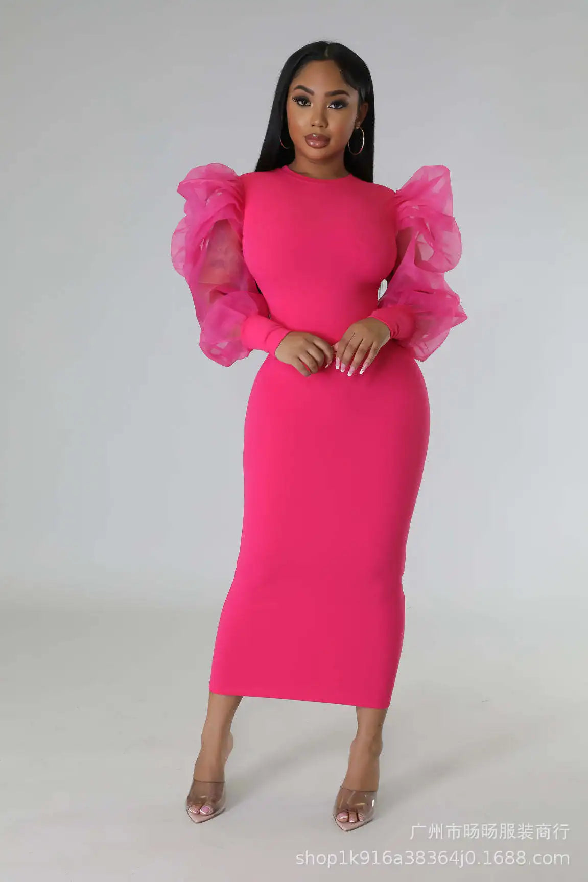 Women White Long Dress Lace Lantern Full Sleeve Round Neck A Line Dresses Elegant Ladies Splice Skirts Autumn Formal Vestidos