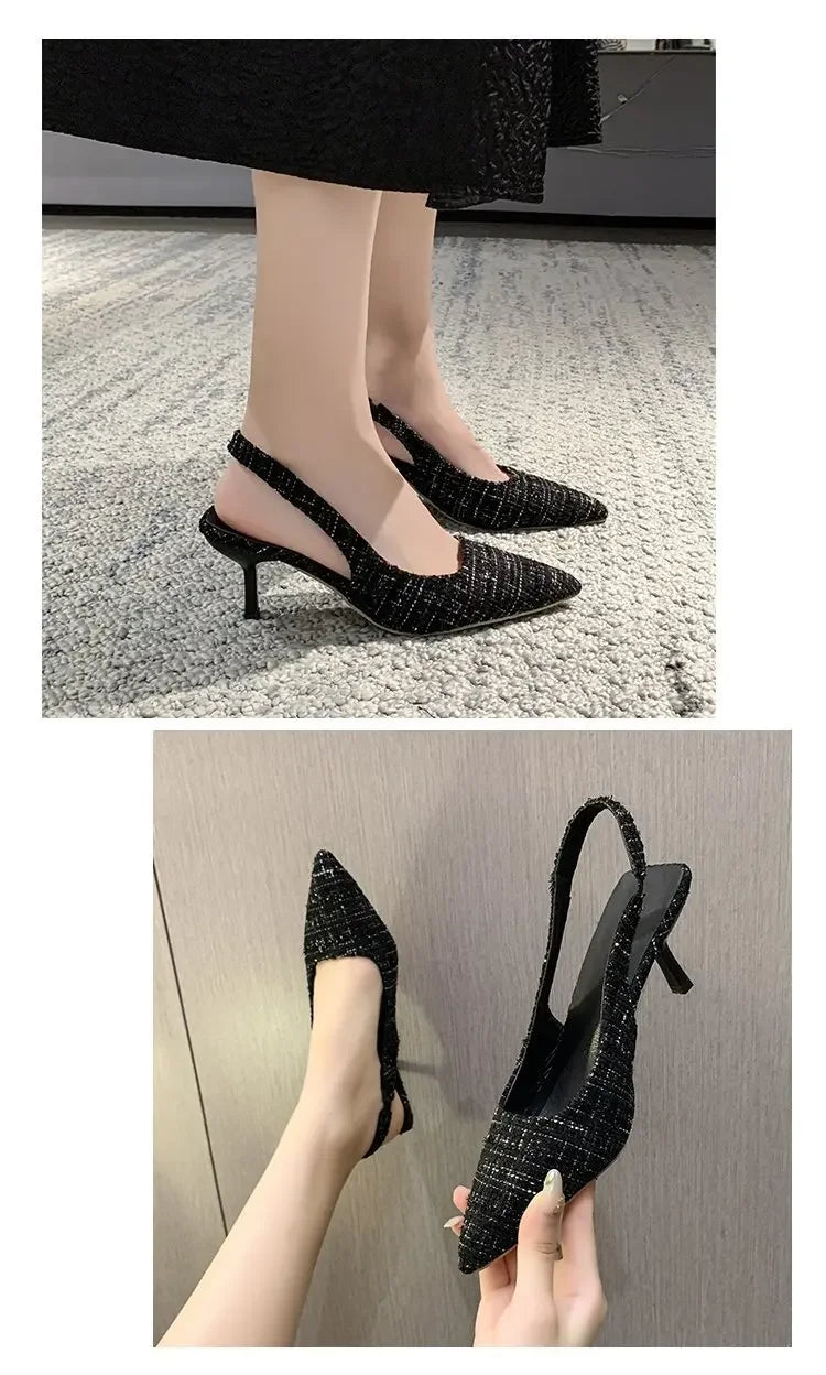 Elegant Blue Pointed Toe Slingback Pumps for Women