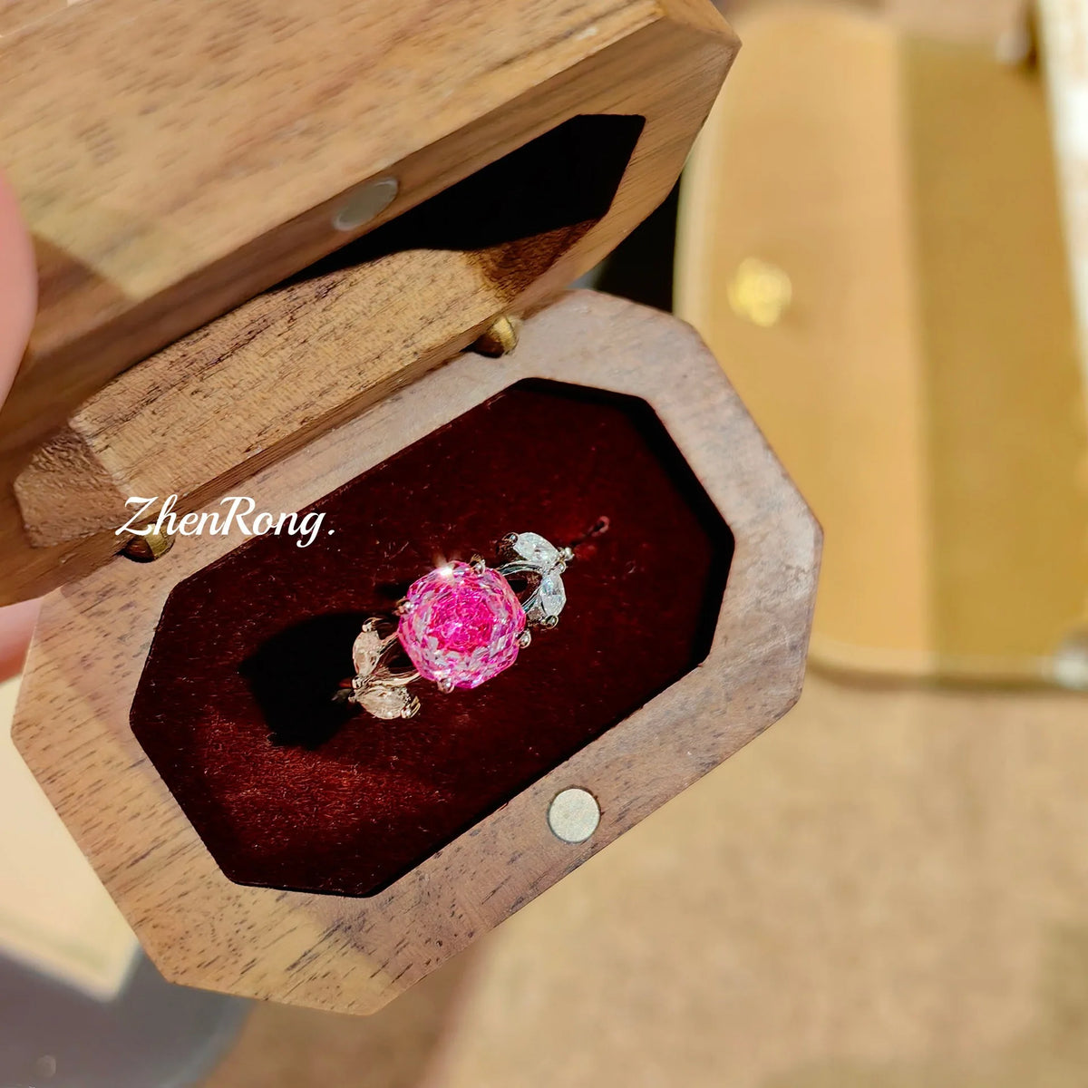 Rose Flower Cubic Zirconia Pendant Jewelry Set for Women