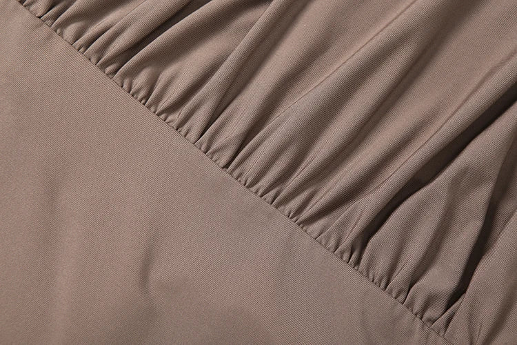 Metal Chain Backless Halter Batwing Collar Dress for Women