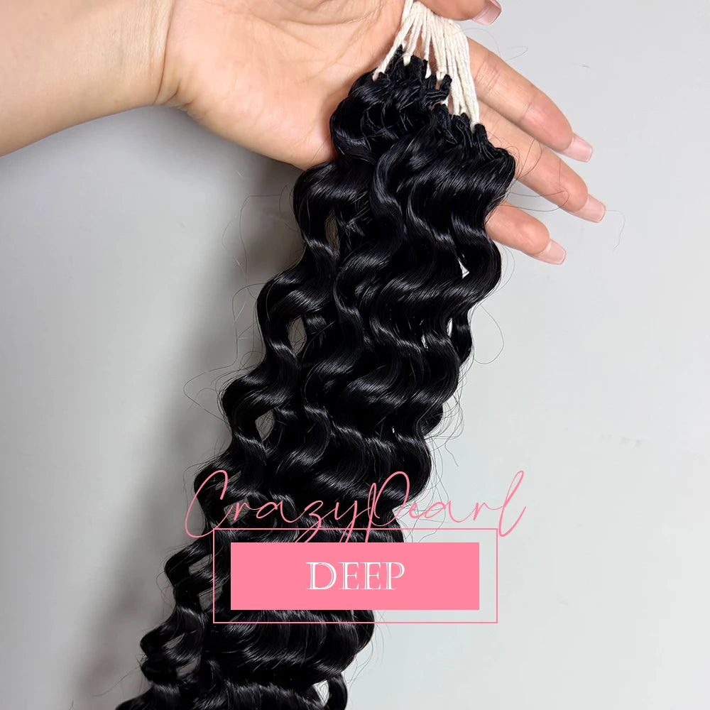 Pre Separated Curly Human Hair Crochet Extensions for Women