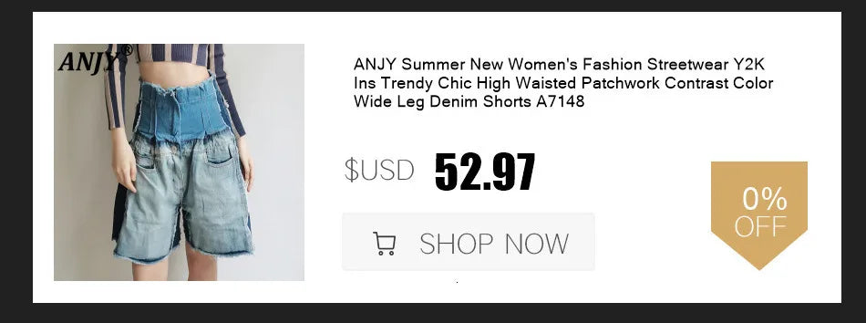 ANJY Summer New Women American Retro Streetwear Camouflage Three-dimensional Pocket Cargo Jeans Casual Trendy Denim Shorts A7672