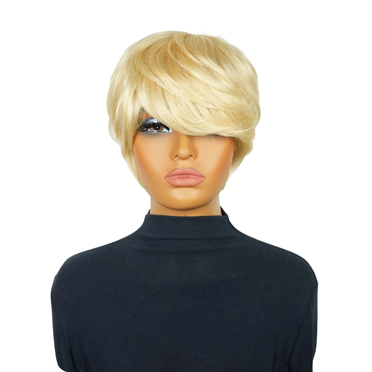 Short Blonde Layered Bob Pixie Human Hair Wig for Women