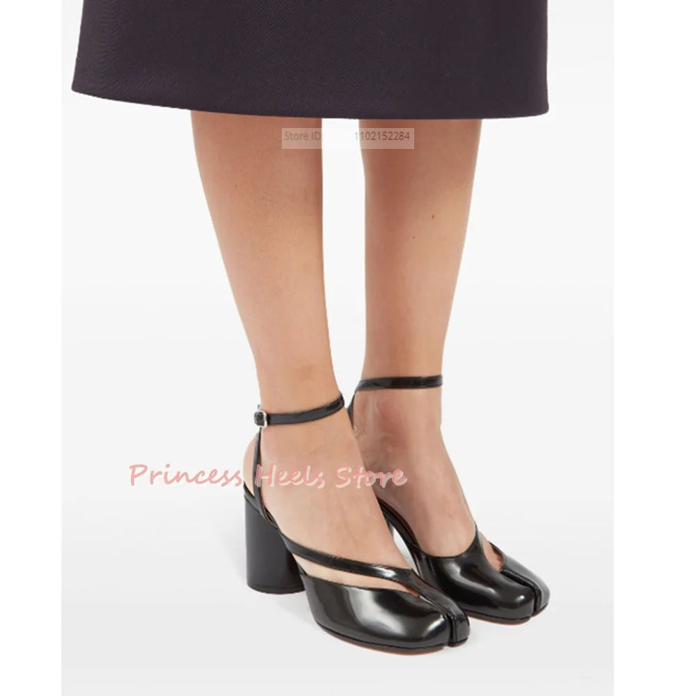 Toe Split Strappy Sandals With Buckle Straps for Women