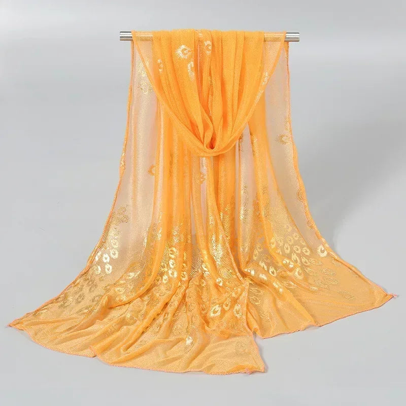 Oversized Chiffon Sun Protection Beach Wrap Scarf for Women