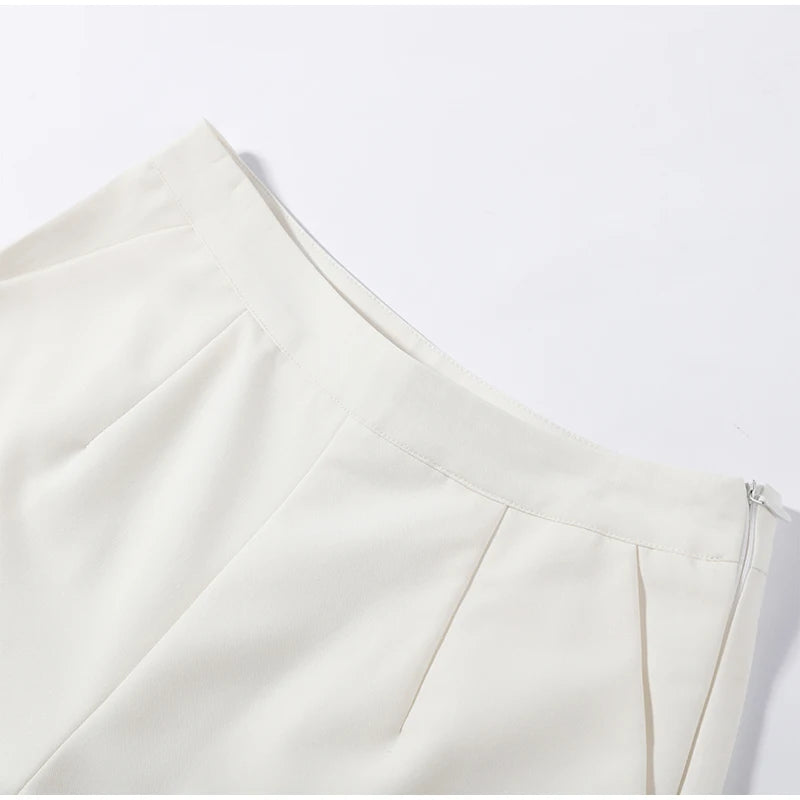 Double-Breasted Blazer and Mini Shorts Set for Women