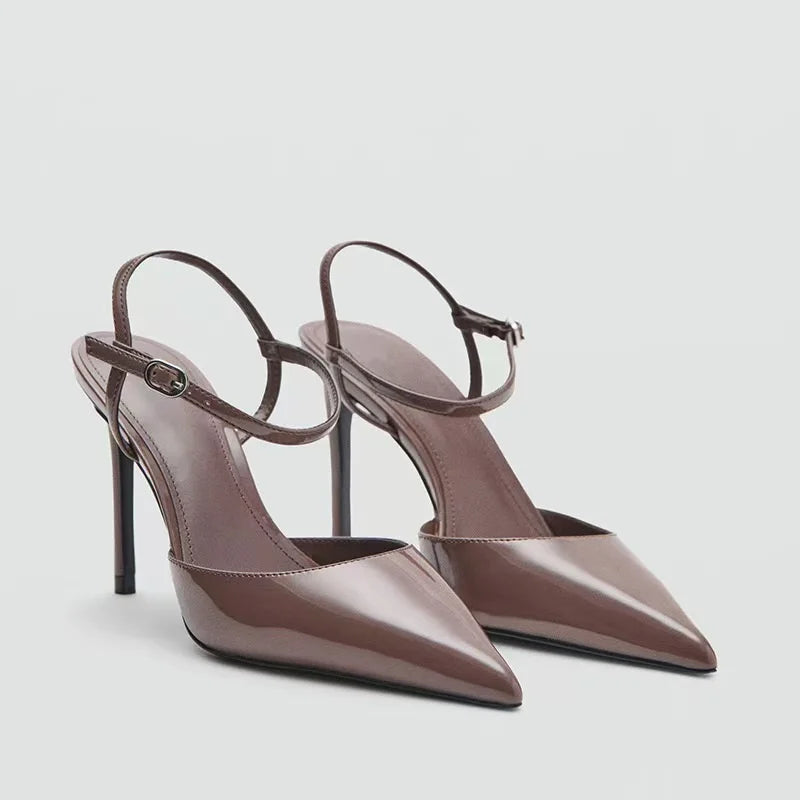 Elegant Pointed Toe Buckle Strap Stiletto Sandals for Women