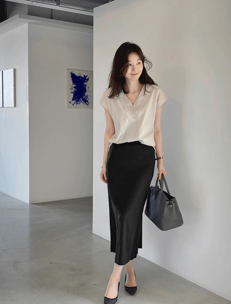 Shirts & Blouses For Women Half Sleeve Summer Loose Button Up Woman Top V Neck Simple Cheap Stylish Offer Aesthetic Hot Xl S Xxl