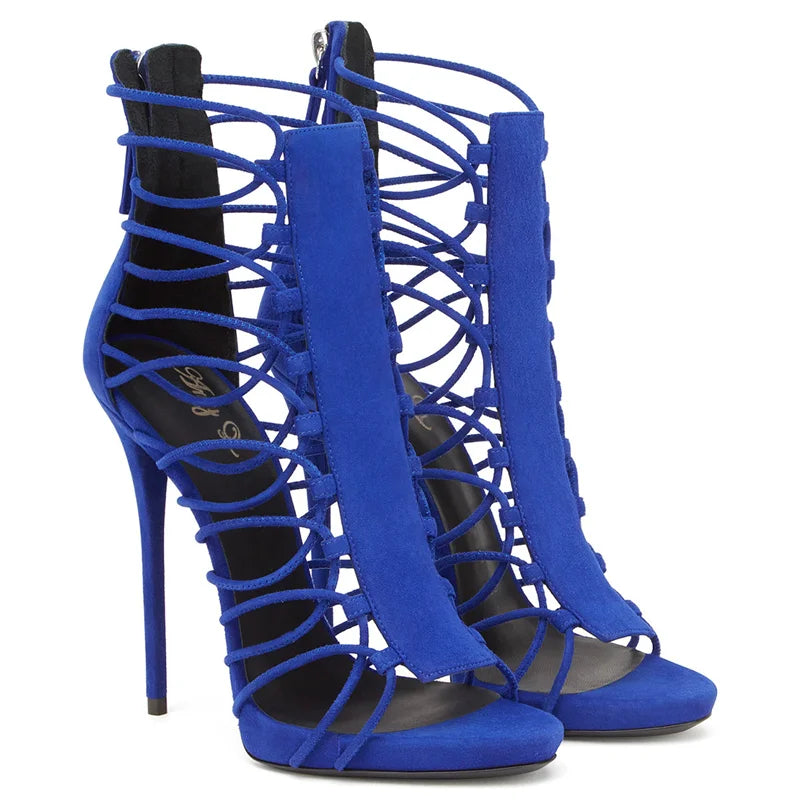 Rhinestone Patent Leather Thin High Heels for Women