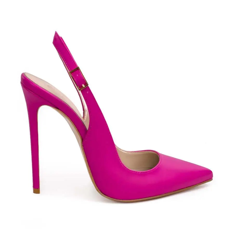 Colorful Patent Leather Slingback Pointed Toe High Heel Pumps for Women