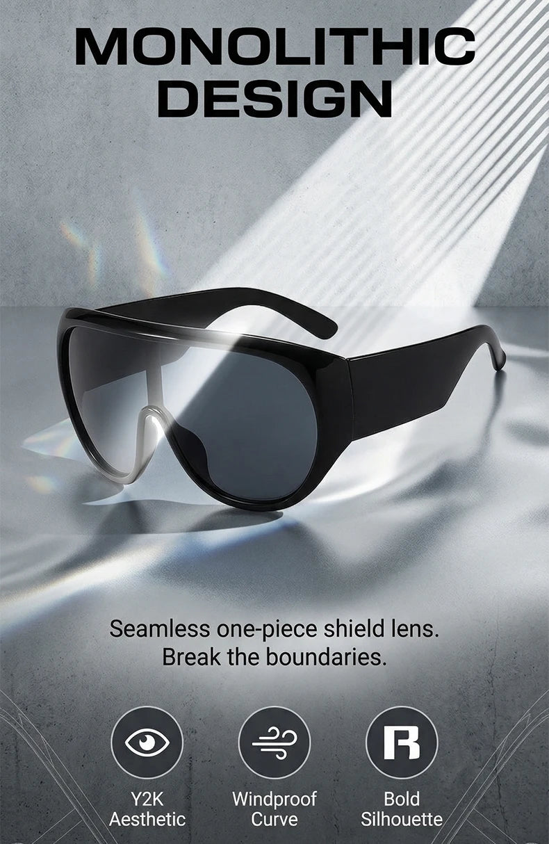 Oversized Futuristic Visor Shield Sunglasses for Women