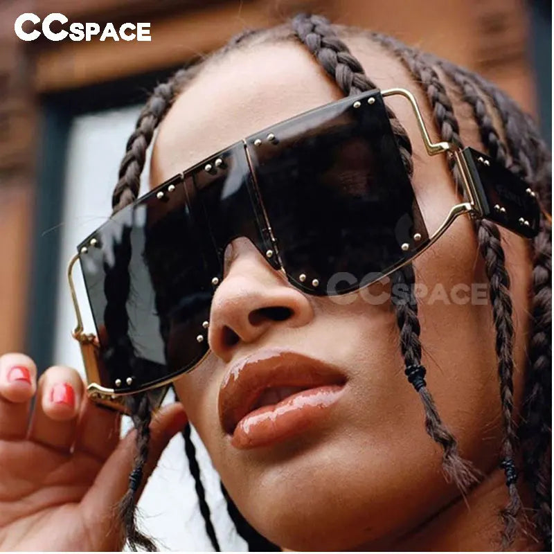 Oversized Mirrored Square Sunglasses