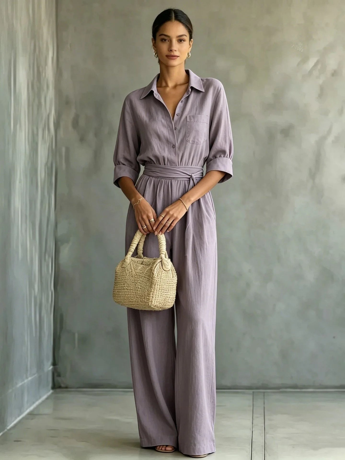 Solid Color Casual Loose Jumpsuit for Women Summer Vacation Streetwear