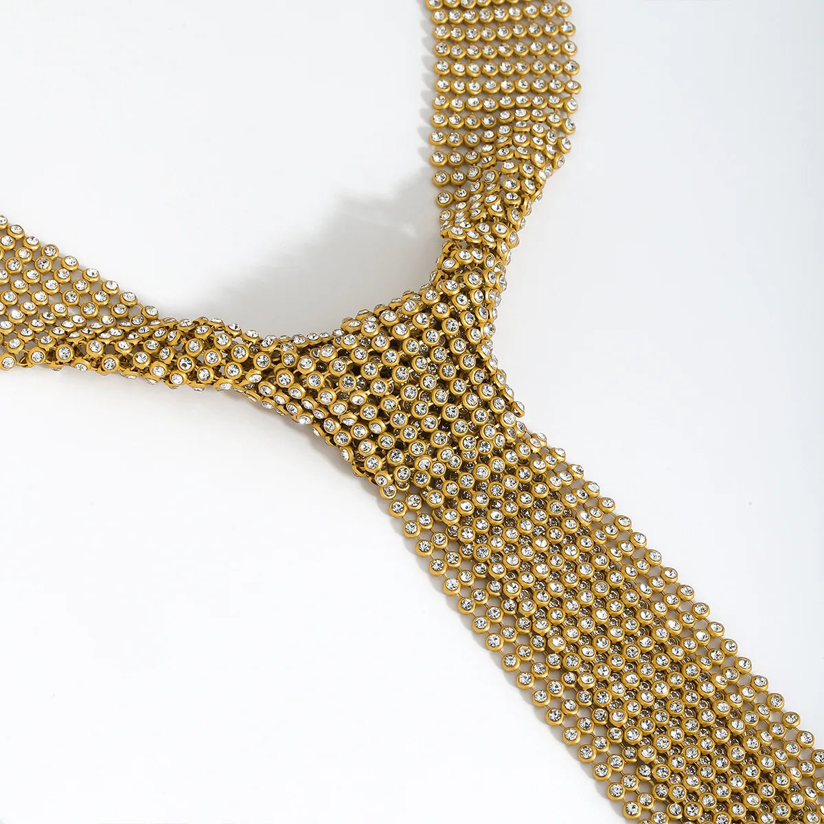 Rhinestone Hollow Mesh Retro Pendant Necklace for Women