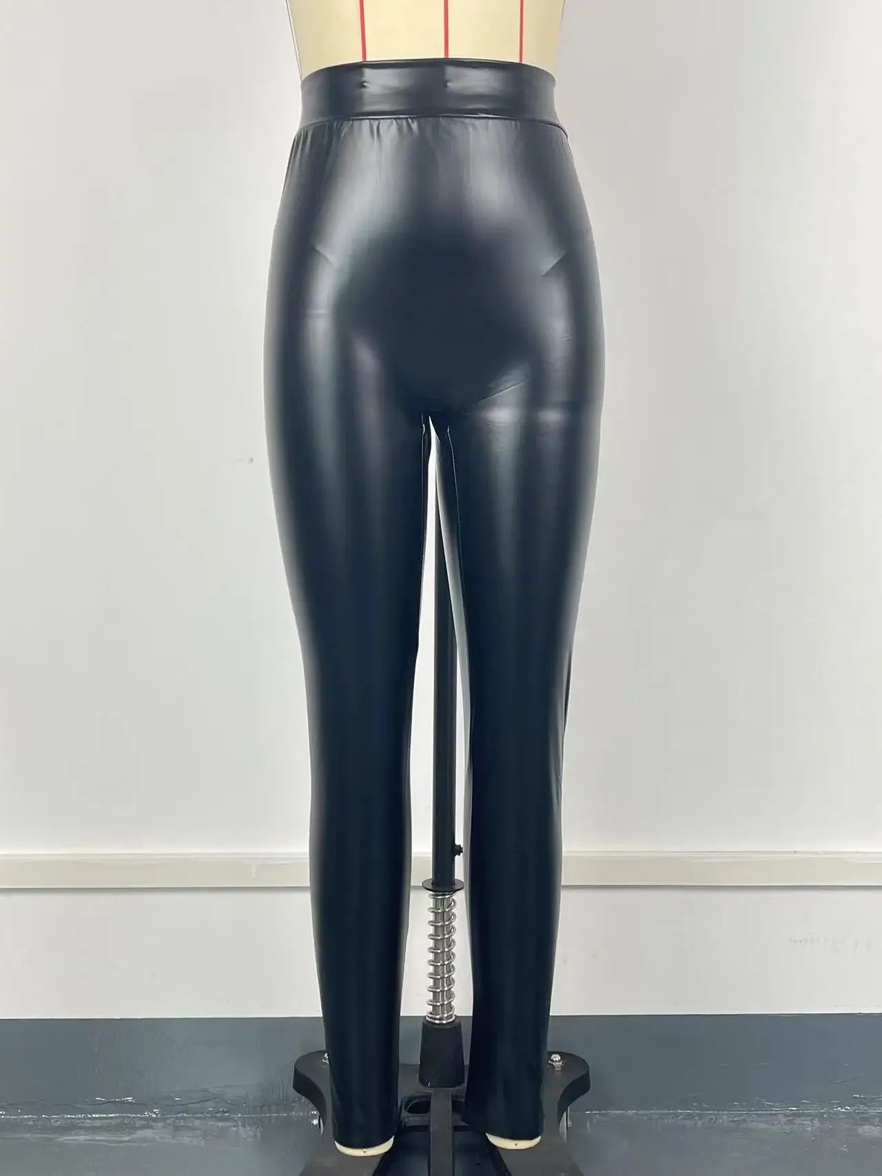 Sexy Pants for Women Fashionable and Versatile Pencil PU Leather Elastic Tight V-waist Trousers Female Summer and Fall 2025 New