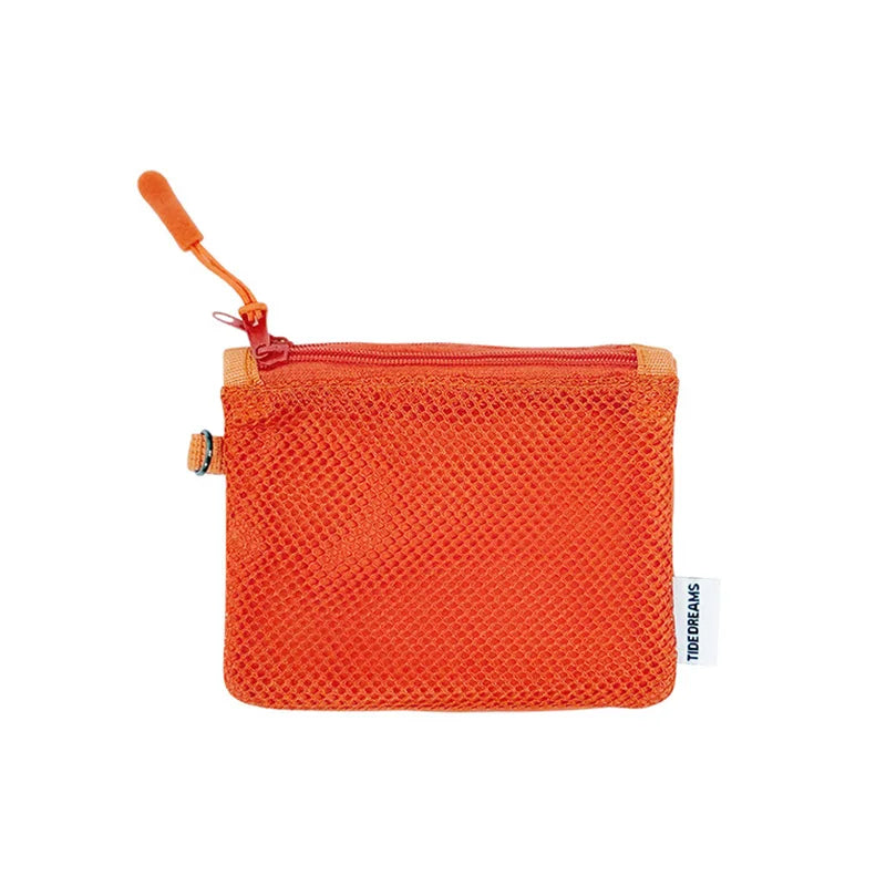 Double-layer Zipper Bag Simple Mesh Storage Bag Large Capacity Portable Earphone Lipstick Cosmetic Bag Mesh Coin Storage Bag