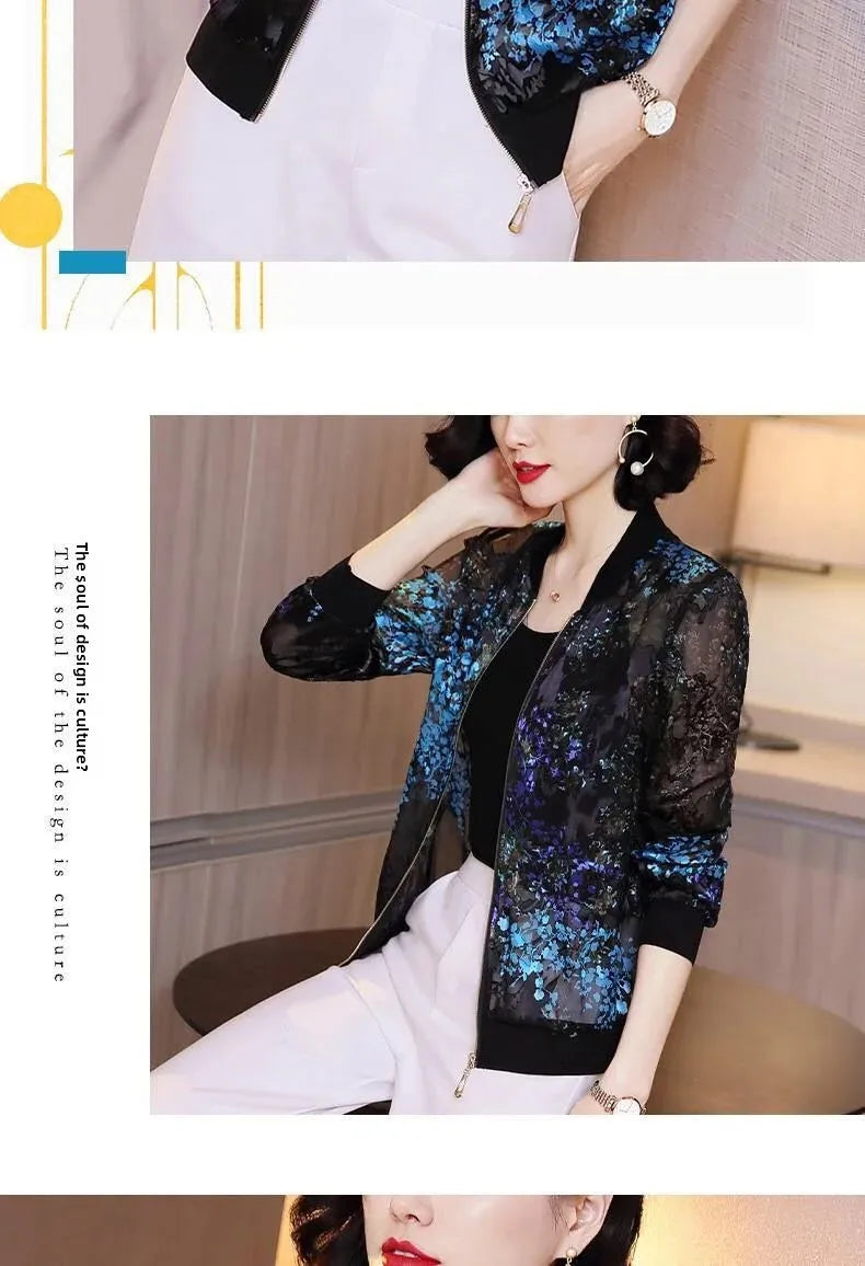 Spring Autumn Summer New Loose Long Sleeve Chiffon Women's Jacket Small Fragrance Style Sunscreen Clothing Middle East Fashion