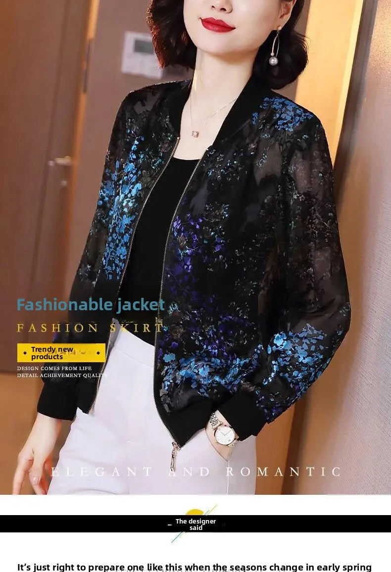 Spring Autumn Summer New Loose Long Sleeve Chiffon Women's Jacket Small Fragrance Style Sunscreen Clothing Middle East Fashion