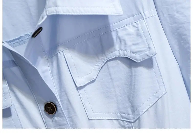 Elegant Lightweight French Blue Shirt Dress for Women