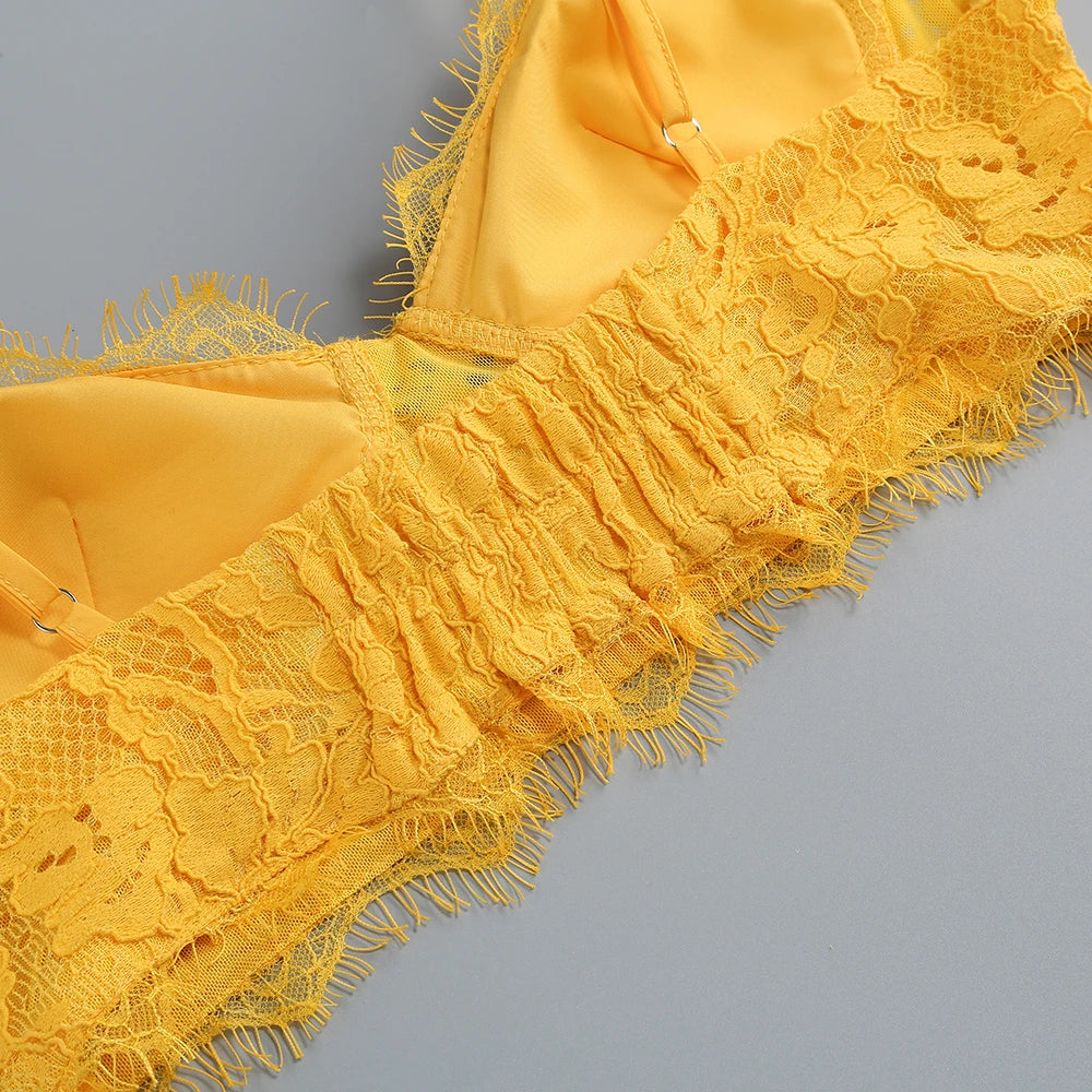 Women's Casual Chic Hollow Out Luxury High-Quality Lace Long Sleeve Suit Jacket High Waist Shorts Three Pieces Set Evening Party