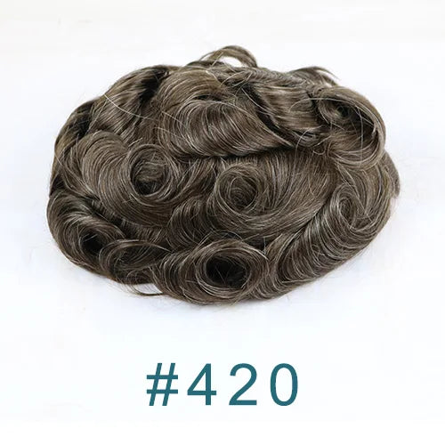 Curly Blonde Human Hair Toupee With Natural Hairline for Women